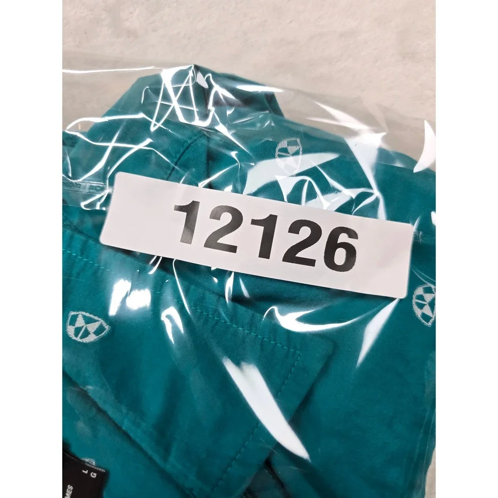 The North Face Igloo Print Shirt Mens Large Teal Cotton Short Sleeve Button Down